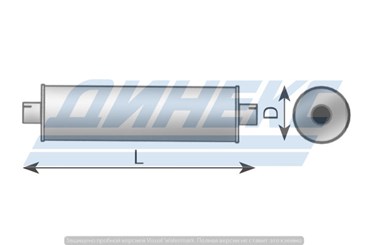 Глушитель OD 184,0 mm, L=800 mm, ID 102,0 mm_DINEX_89403
