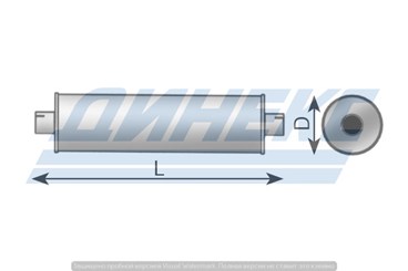 Глушитель OD 184,0 mm, L=800 mm, ID 114,0 mm_DINEX_89415