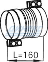 Гофра ID 115,0 mm L=69 mm (нерж) с хомутами (DINEX 99316)_DINEX_68516
