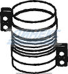 Гофра ID 128,0 mm L=107 mm (нерж) с хомутами (DINEX 99317)_DINEX_68522