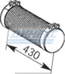 Гофра ID 140,0 mm L=430 mm (нерж) с хомутами (DINEX 99812)_DINEX_66219