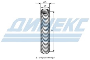 Гофра ID 61,0 mm L=1000 mm (цинк)_DINEX_94160