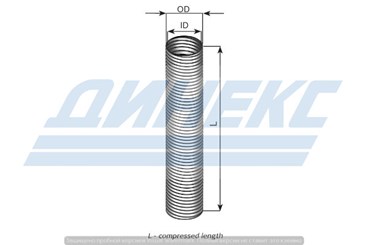 Гофра ID 61,0 mm L=450 mm (нерж)_DINEX_87139