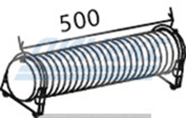 Гофра (нерж) D 101,0 mm L=500 mm с Y-образнымы хомутами (DINEX 90106 цинк)_DINEX_29161
