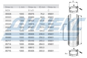 Хомут крепления защиты глушителя для 95627 ID 127,0 mm_DINEX_95827