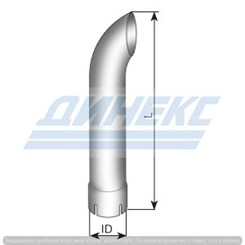 Конечная труба ID 89,0 mm L=500 mm (нерж)_DINEX_91090