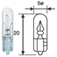 Лампа накаливания 1.2W 12V W2X4.6D приборная панель, стеклянный цоколь