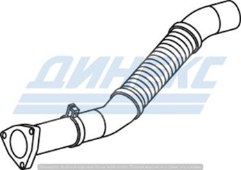 Передняя труба с гофрой (нерж)_DINEX_69107